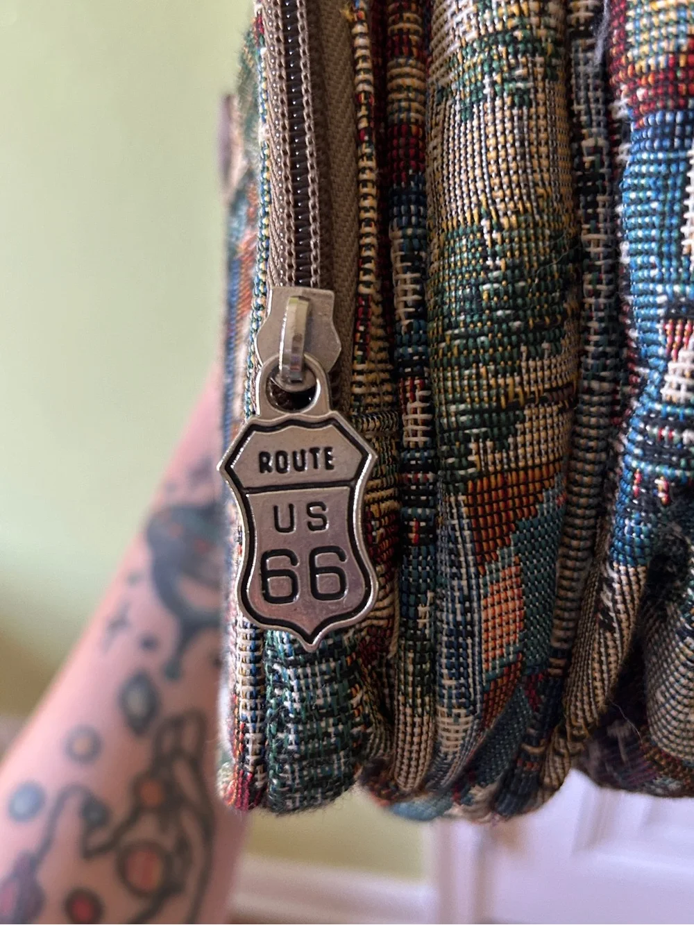 Vintage Purse - Route 66 Tapestry Bag
